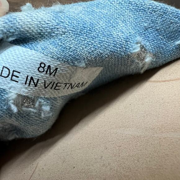 Kate Spade Indi Slide Sandal 8 Denim Bow Slip On Feminine Chic Open Toe Coquette - Picture 10 of 11